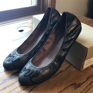 Bronze Black ballet flats size 9